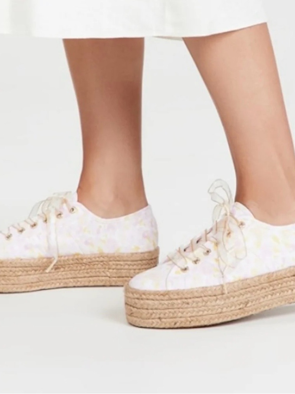Superga x LoveShackFancy Canvas Platform Espadrille Sneakers Shoes